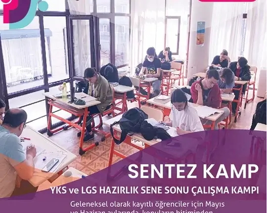 Sentez Özel Öğretim Kursu öğrencileri çalışma kampında.